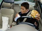 Eating while driving : more dangerous than using phone.